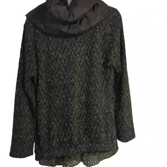 Nicole SABBATTINI lagenlook mixed media delicately soft sweater coat size large - Picture 5 of 10